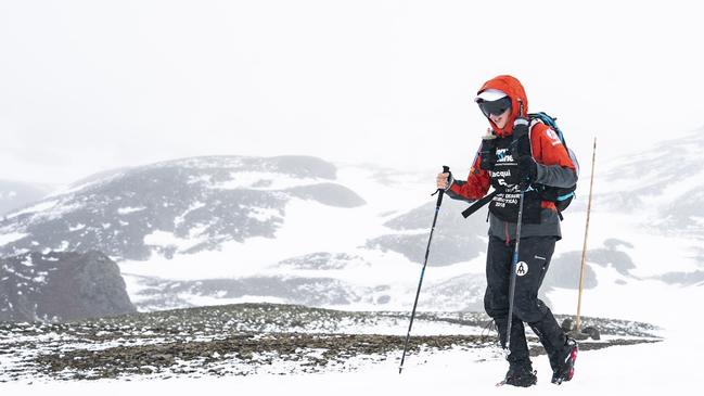 Ultramarathon runner Jacqui Bell in the Antarctica in 2018.