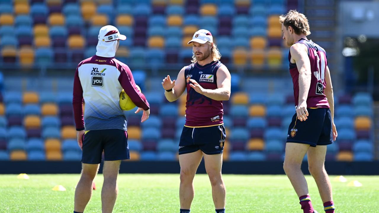 Daniel Rich (centre) is ready to return for the Brisbane Lions. Picture: Albert Perez/Getty Images