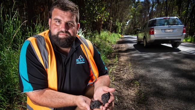 One of Mr Slater’s $80,000 trucks were written off due to the poor state of a road. Picture: Tony Gough