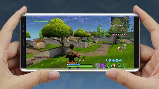 A render shows Fortnite on Samsung’s Galaxy Note 8.