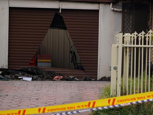 A fire led to the death of an unidentified person at a home on Merinda Pl, Bonnyrigg. Picture: Tony Ibrahim