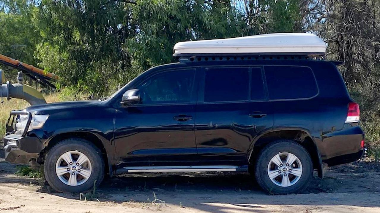 Nathaniel Train's Black Landcruiser became bogged after he crossed the border in December last year.