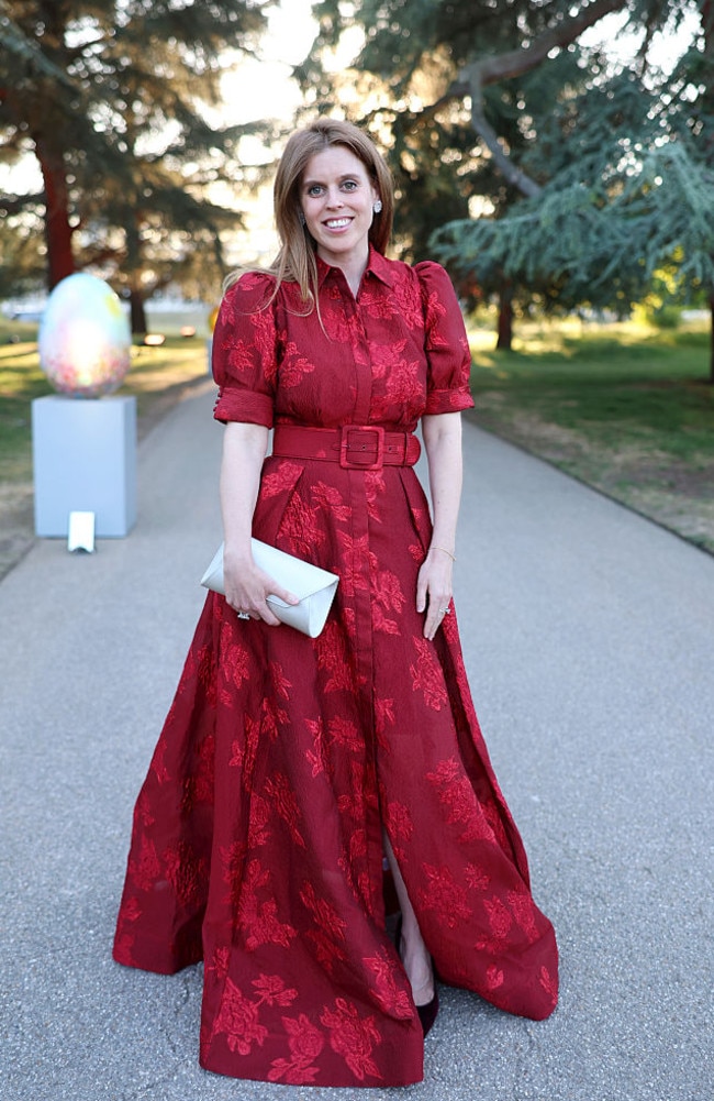 Princess Beatrice recently stepped out in a jaw-dropping Rebecca Vallance gown while attending a star-studded event at the Royal Botanic Gardens in Kew, west London. Picture: Getty