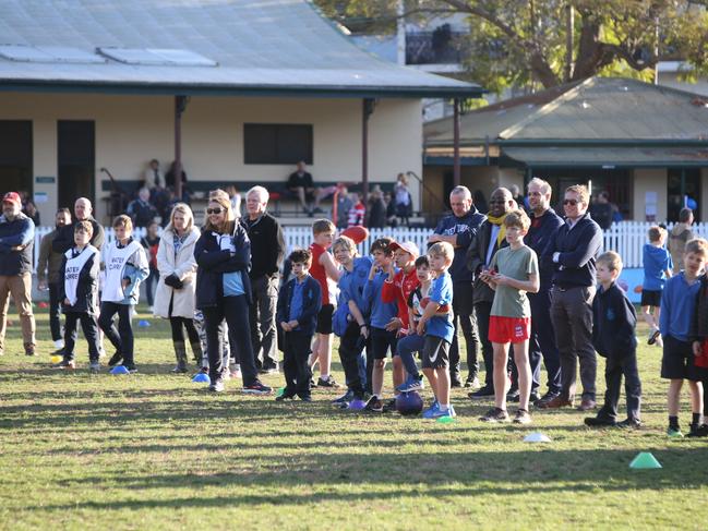 Woollahra Public School holding a Father's Day Match Day at Trumper Oval in Paddington, with kids soccer teams playing, handball competition and other activities. Picture: AAP Image / Bob Barker