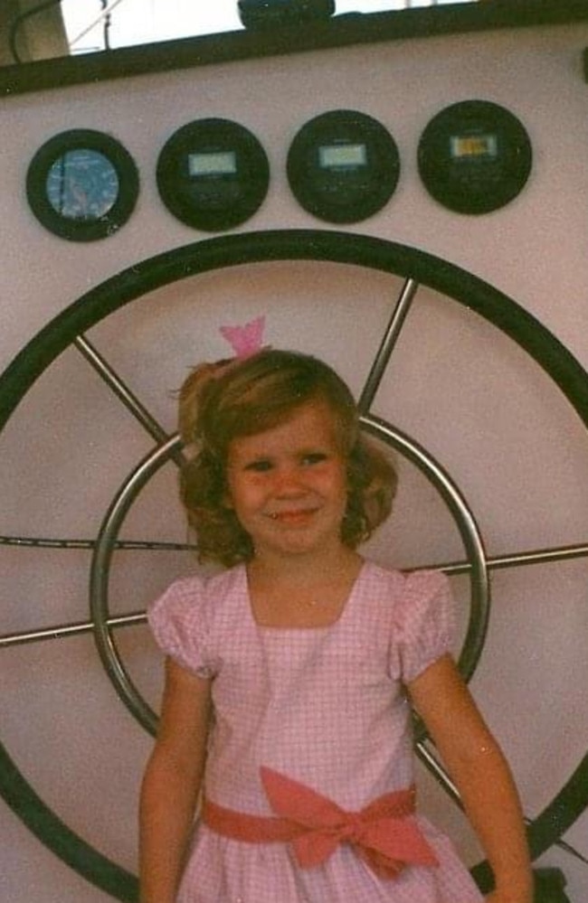 Janessa Ekert as a child living on her family's boat Sundance.