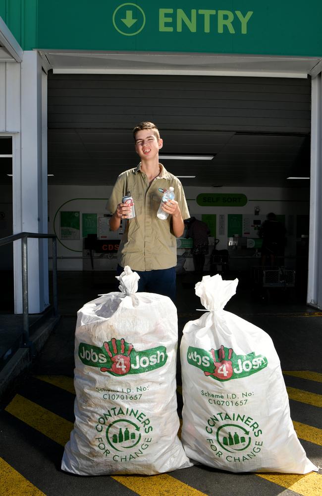 Joshua Gaw, at the Garbutt depot, has partnered with Return-In Australia. Picture: Evan Morgan