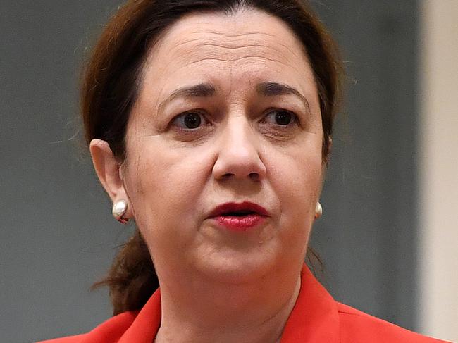 Queensland Premier Annastacia Palaszczuk is seen during Question Time at Parliament House in Brisbane, Wednesday, May 20, 2020. (AAP Image/Dan Peled) NO ARCHIVING