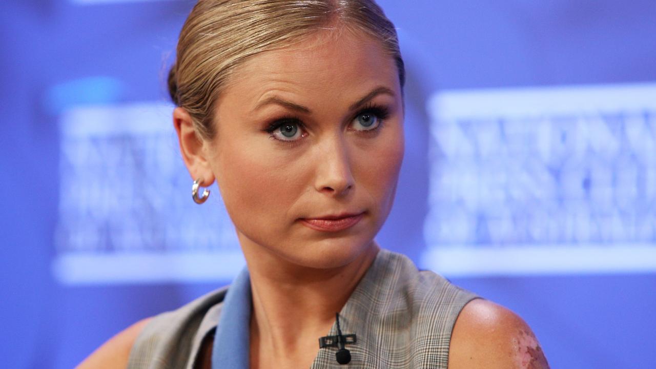 Grace Tame at the Press Club today. Picture: Lisa Maree Williams/Getty Images