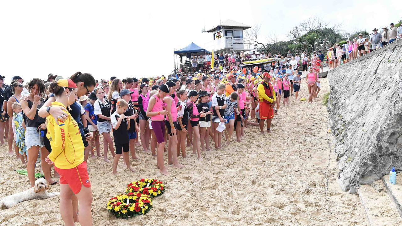 Wreath Laying for shark attack victim Charlize Zmuda. Picture: Patrick Woods.