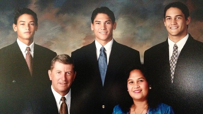 Geoff Thwaites and wife Syamsinar and their sons Sam, Robert and Ben.