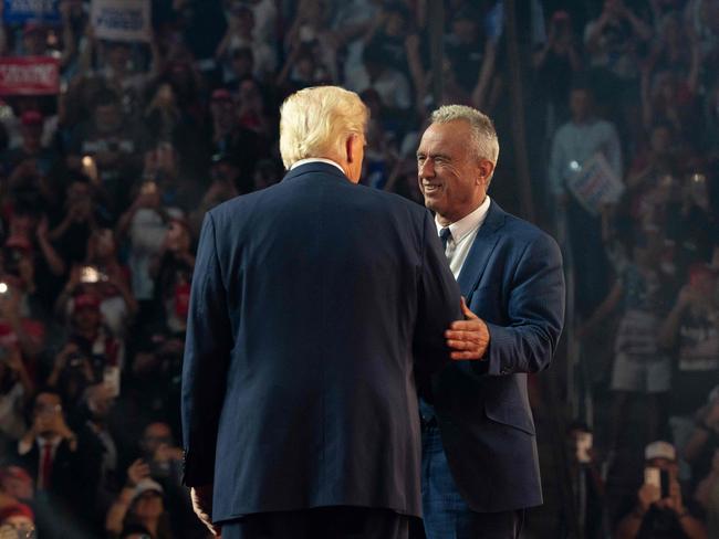 Donald Trump played the song My Hero when Robert F. Kennedy Jr. joined him on stage in Arizona. Picture: AFP