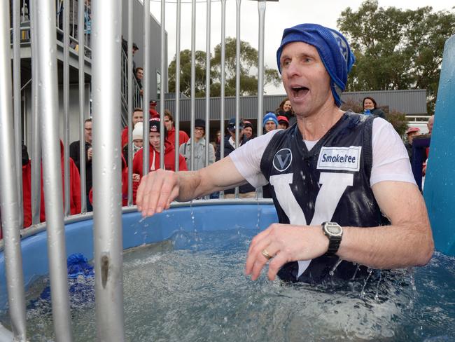 EFL chief executive Phil Murton dressed up in a VAFA jumper. Picture: Steve Tanner