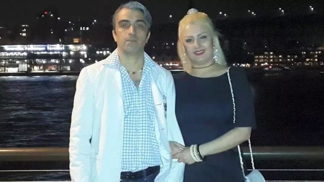 Nasrin Abek with husband Amir Darbanou. Photo: Facebook