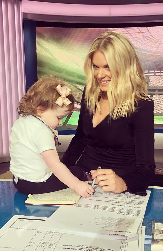 Erin Molan with her daughter Eliza.