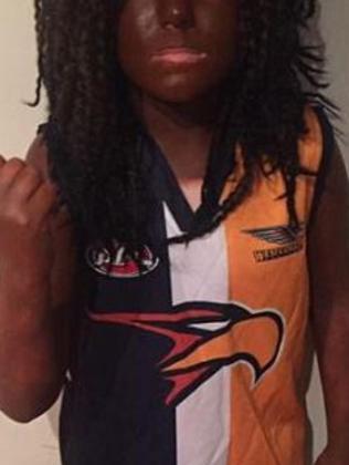 The controversial dress up of a boy to look like Nic Naitanui.