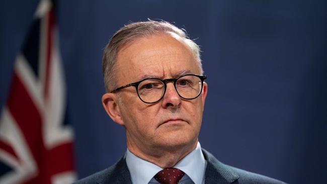 Prime minister Anthony Albanese speaks to the media during a press conference in Sydney on August 26. Picture: NCA NewsWire / Flavio Brancaleone