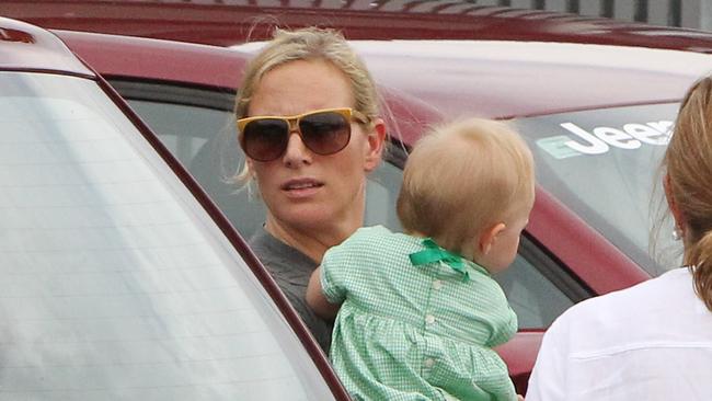 Zara Phillips arrives with baby Mia at the Gold Coast airport for the Magic Millions carnival. Photo Scott Fletcher