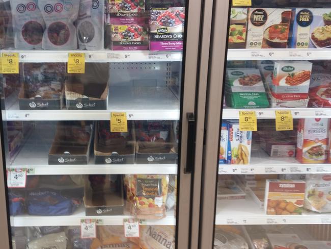 Frozen Berries in the freezers of Woolworths Supermarkets. Balmain store. Pic: Ben Pyke