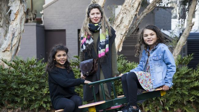 Laura Bradley — with daughters Berry, 8, and Winnie, 7 — avoids putting any packaged foods in their lunch boxes. Picture: Dylan Robinson