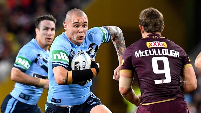 David Klemmer ran strongly but a stupid penalty gave Queensland a leg up at a crucial time. (Photo by Bradley Kanaris/Getty Images)