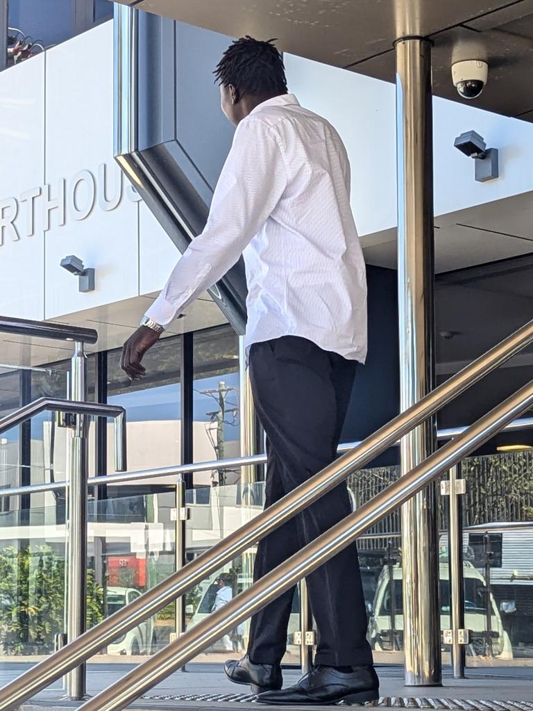 Atem Gabriel Deng, 20, appeared in Toowoomba District Court to plead guilty to tax fraud. Picture: NewsCorp Australia