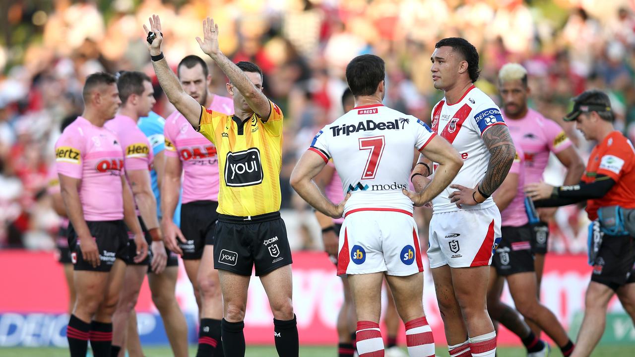 Jayden Su'A was given his marching orders. Photo by Jason McCawley/Getty Images