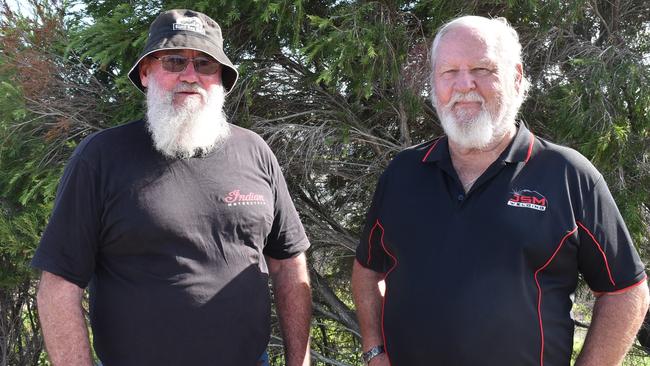 Colin Auld of Bakers Creek and David Millburn of Marian at the Mackay Black Dog Ride 2022, Sunday, March 20, 2022. Picture: Tara Miko