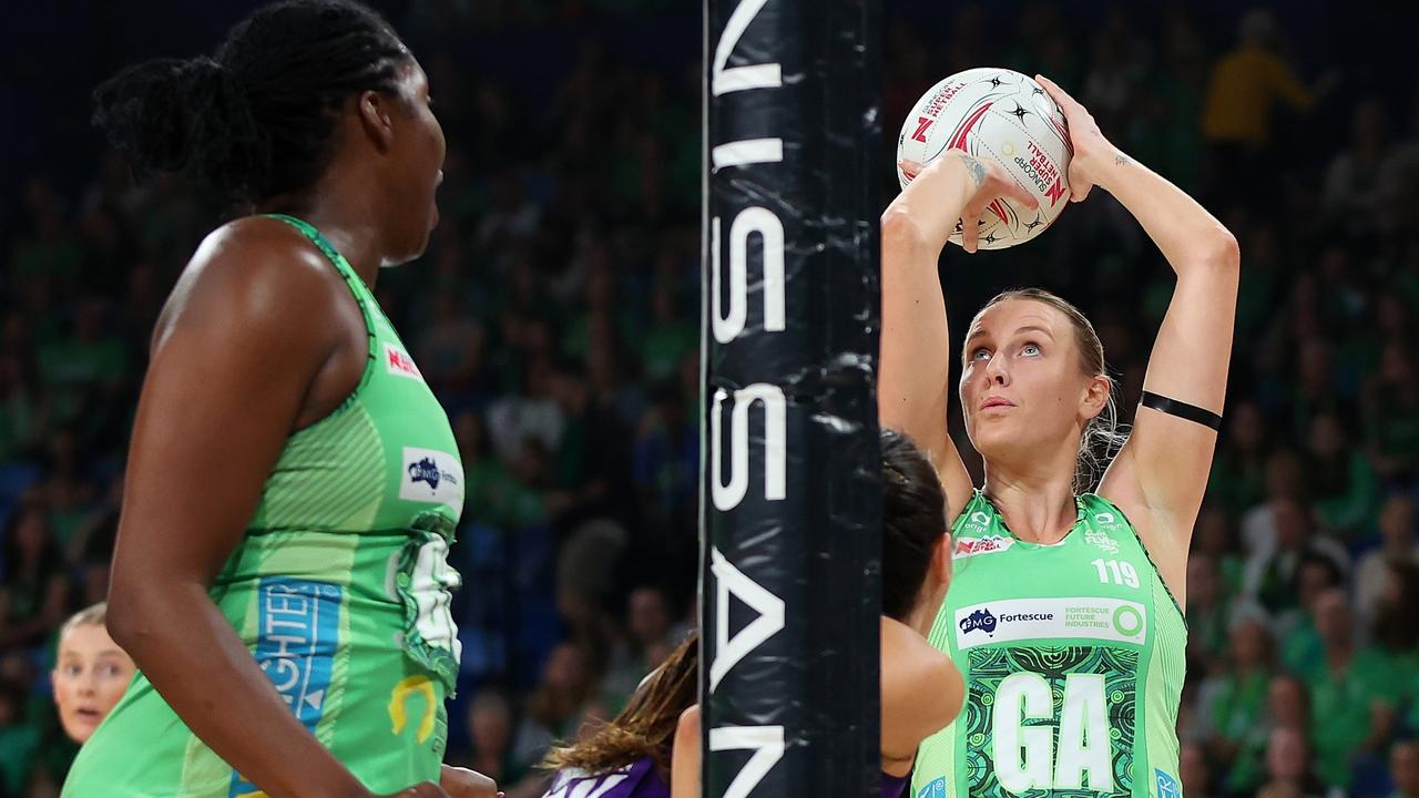 Glasgow is stepping out of Jhaniele Fowler’s shadow at the West Coast Fever.. (Photo by Paul Kane/Getty Images)