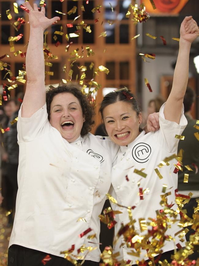 MasterChef Australia season one winner Julie Goodwin with runner-up Poh Ling Yeow