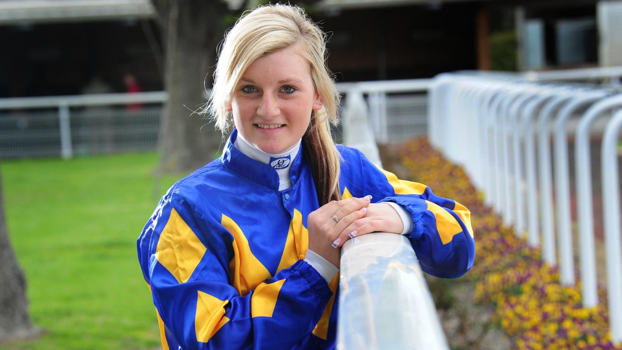 Apprentice jockey Jamie Kah at Morphettville Racecourse.