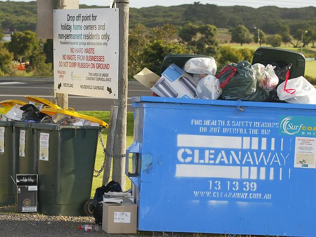 Bins in Surf Coast and Greater Geelong council areas could go uncollected from Wednesday