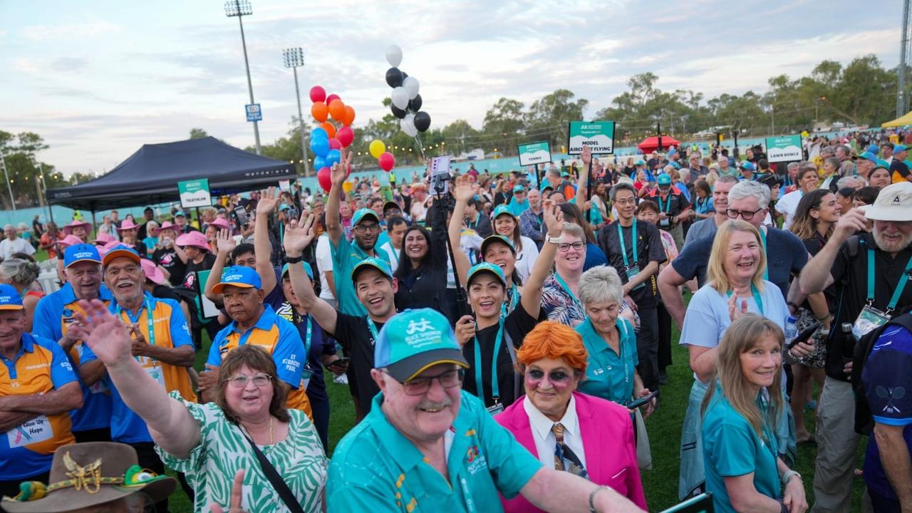 Roughly 2000 people turned up to the 2024 Alice Springs Masters Games opening ceremony Saturday, October 13. Picture: Lisa Hatz/ NTMEC