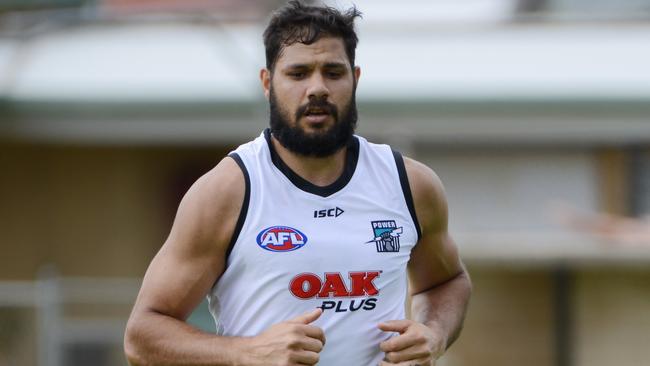 Paddy Ryder in action at Port Adelaide training. Picture: AAP Images