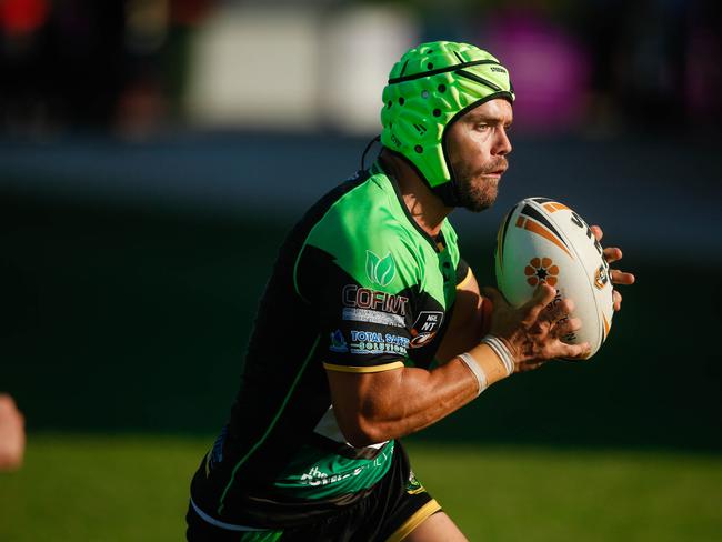 Raiders’ captain Alex Johnson scored two tries in the win over Litchfield. Picture: Glenn Campbell