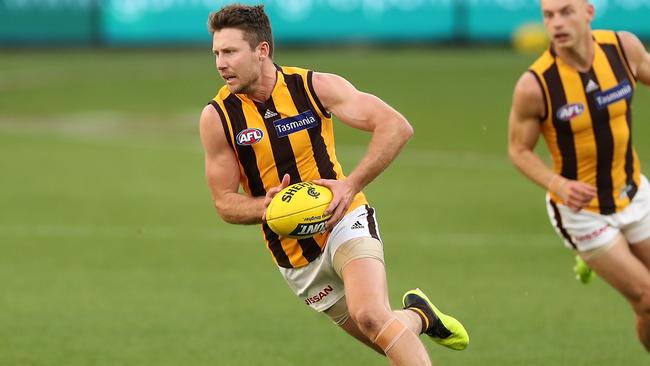 Shiels on the go for the Hawks. Picture: Paul Kane/Getty Images