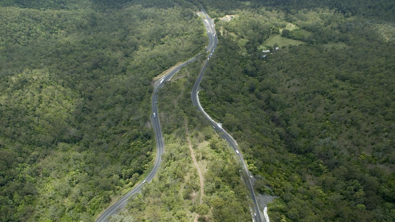 Aerial photograph of the Toowoomba Range showing Redwood Park. Photo Kevin Farmer / The Chronicle. Helicopter services courtesy of Heliwest Group