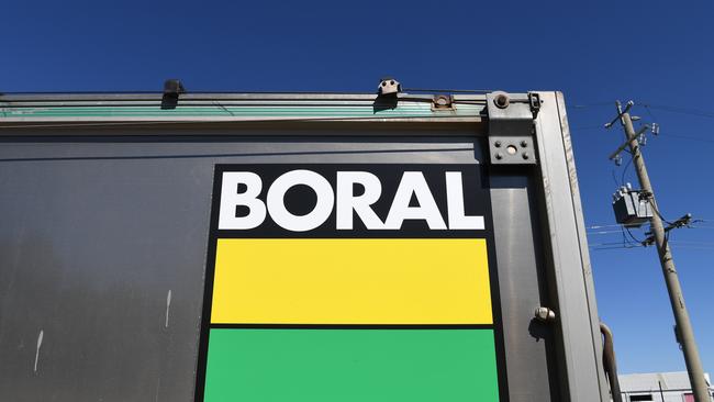 A stock image of a Boral truck and logo in Brisbane, Wednesday, August 29, 2018. Boral Limited today reported a 47 per cert increase in net profit to $514 million for the year ended 30 June 2018. (AAP Image/Dan Peled) NO ARCHIVING