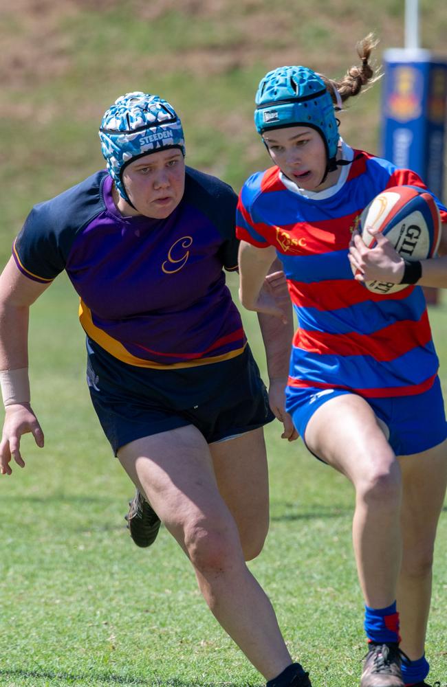 Selena Worsley Cup Game 2. Downlands 15A vs Glennie 15S. 2024 OCallaghan Cup day at Downlands College.Photo by Nev Madsen