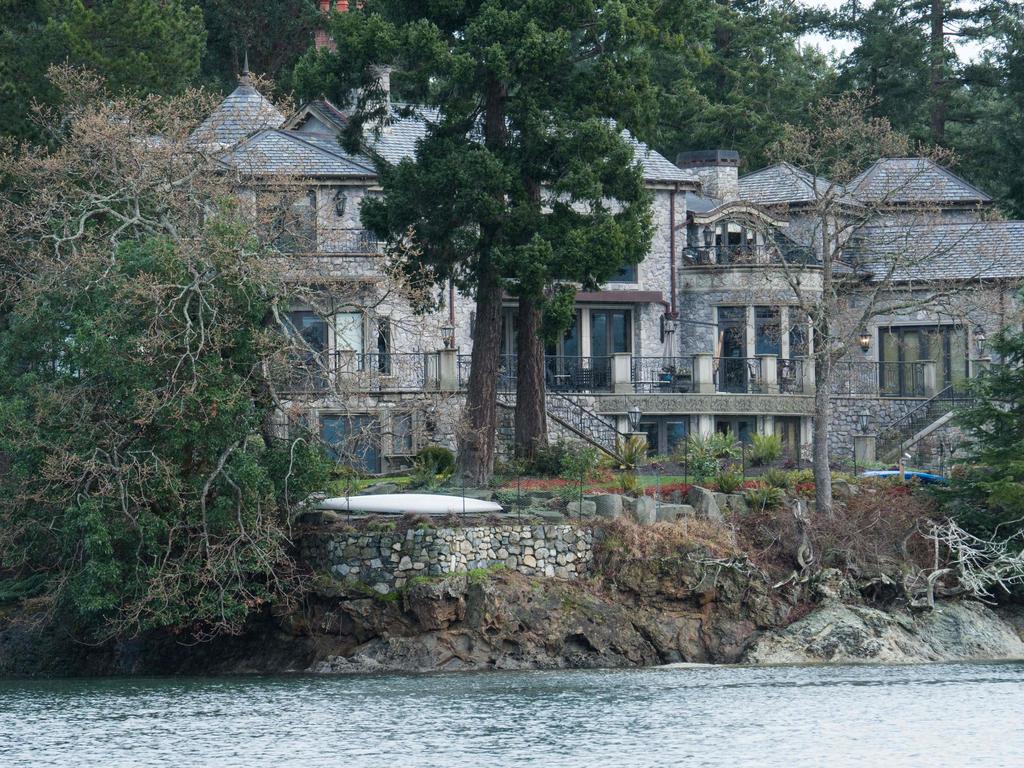 The couple have set up home – for now – in this waterfront mansion in British Columbia. Picture: AFP