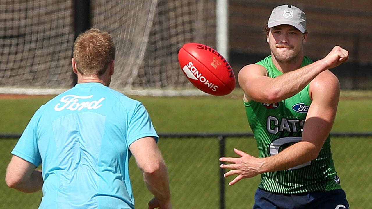 Jack Steven at the Cats final training season for 2019. Picture: Alison Wynd