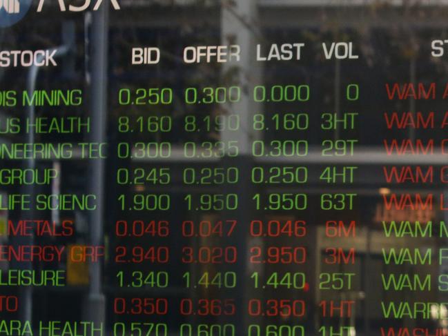 SYDNEY, AUSTRALIA - NEWSWIRE PHOTOS June 13 2022: A general view of the digital boards at the ASX in Sydney as Australia braces for a week of economic carnage. Picture NCA Newswire/ Gaye Gerard.