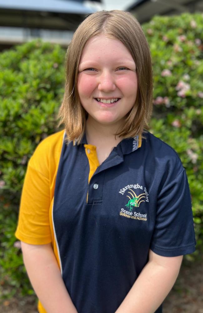 Sofie Seeds, Narangba Valley State School Captain, Picture: Contributed