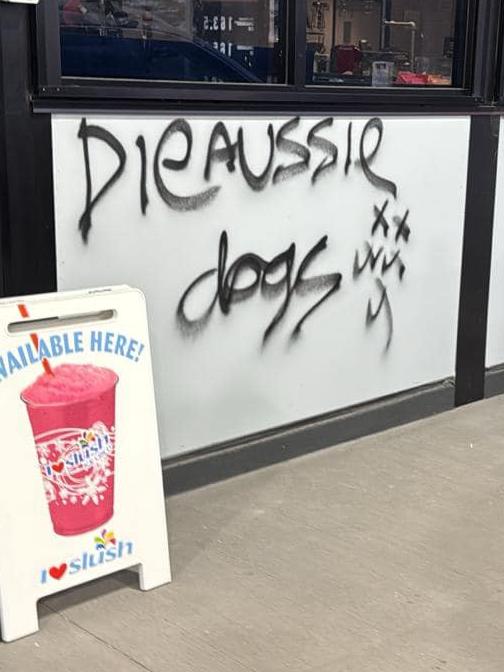 “Die Aussie Dogs” was also spray painted. Picture: West Side Campbelltown