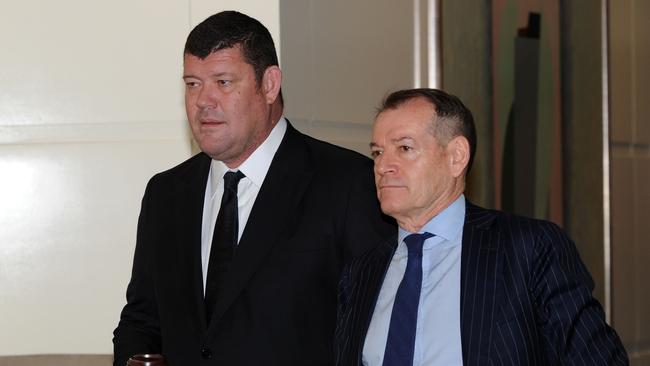 James Packer and former Crown Resorts executive chairman John Alexander in 2017. Picture: AFP