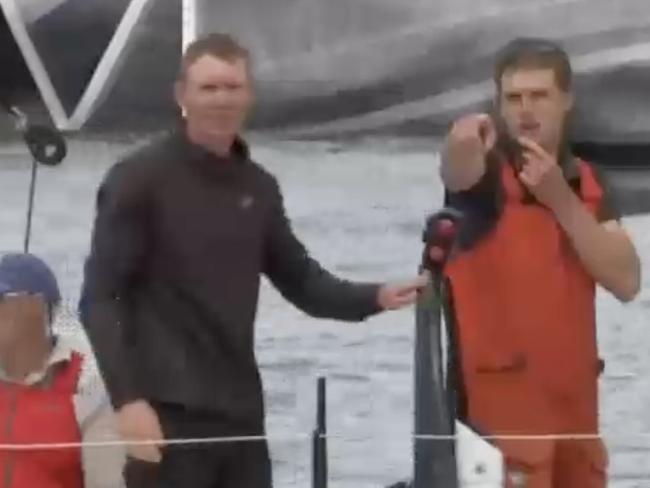 Luke Watkins was thrown overboard from his yacht, Porco Rosso, in the early hours of Friday morning during the Sydney to Hobart yacht race. Picture: ABC News