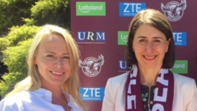 Kristie Fulton pictured here with Gladys Berijiklian (right) was sacked from the club’s front office.
