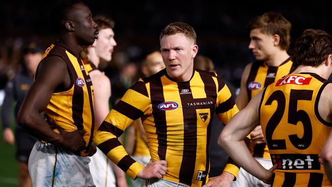 James Sicily is optimistic the Hawks can go far in 2025. (Photo by Michael Willson/AFL Photos via Getty Images)