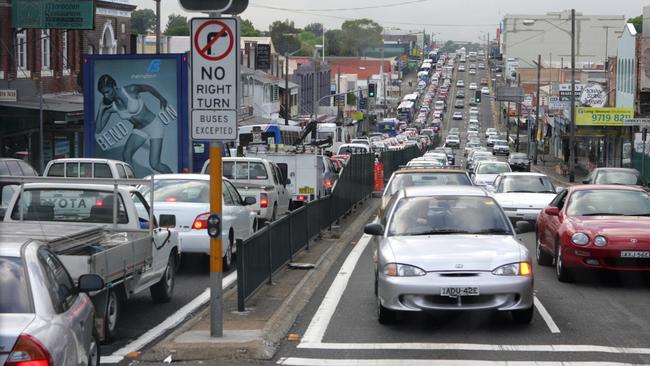 Congestion at the intersection of Lyons Rd and Victoria Rd, Drummoyne.