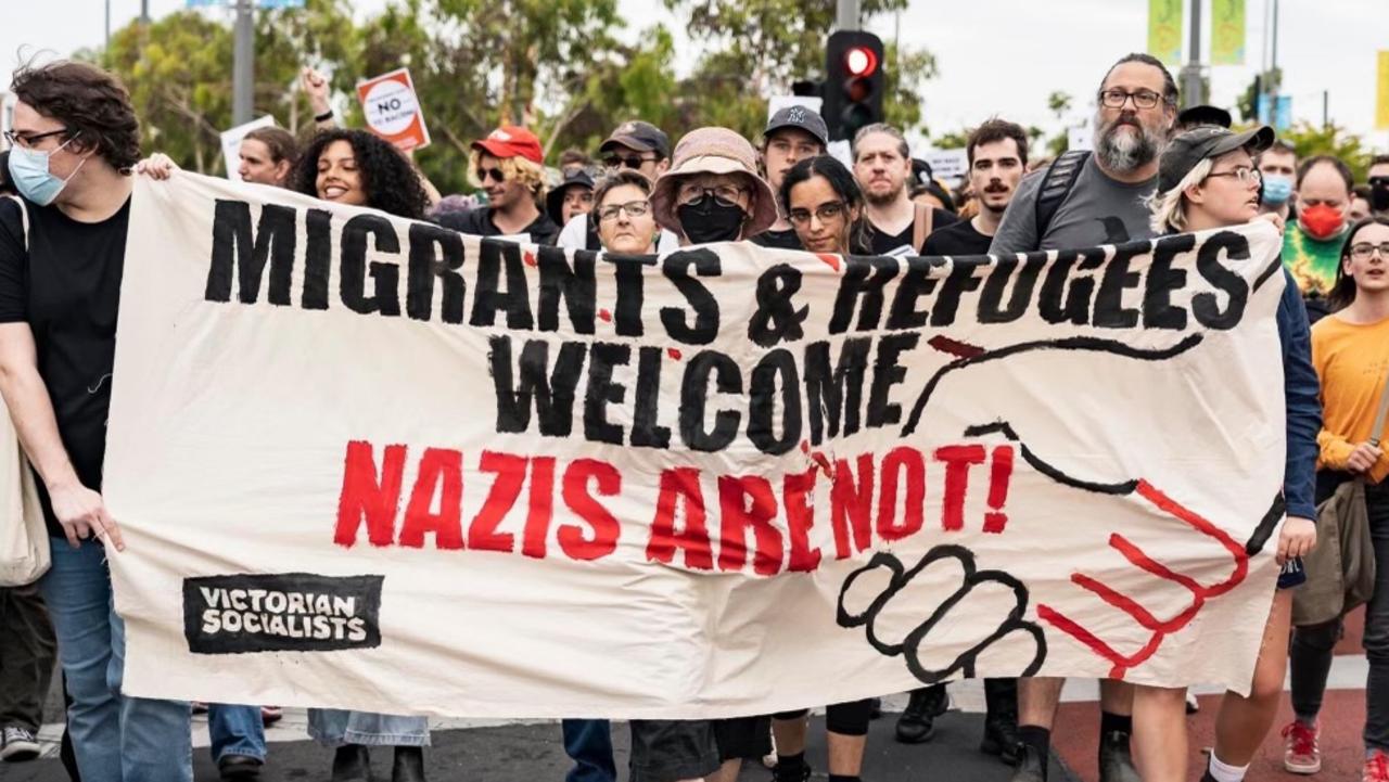 A Campaign Against Racism and Fascism and Victorian Socialist rally against neo-Nazi groups. They are concerned far-right extremists are targeting regional areas like Geelong.