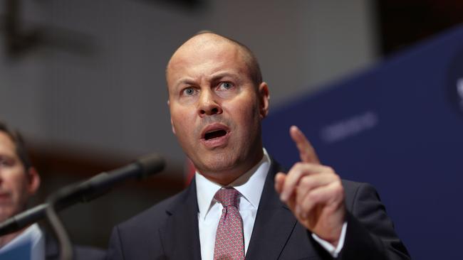 Treasurer Josh Frydenberg during 2021 Budget press conference. Picture: NCA NewsWire / Gary Ramage